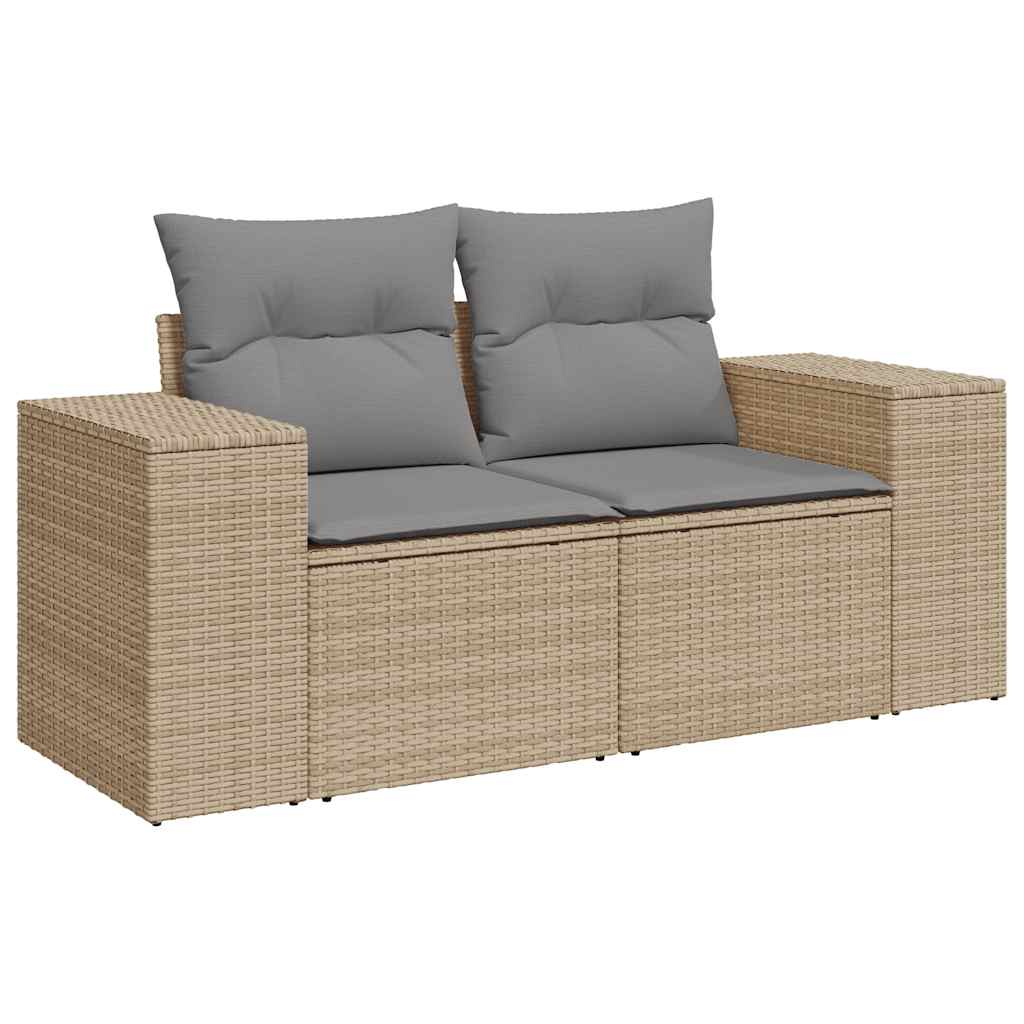 7 részes szürke polyrattan kerti ülőgarnitúra párnákkal