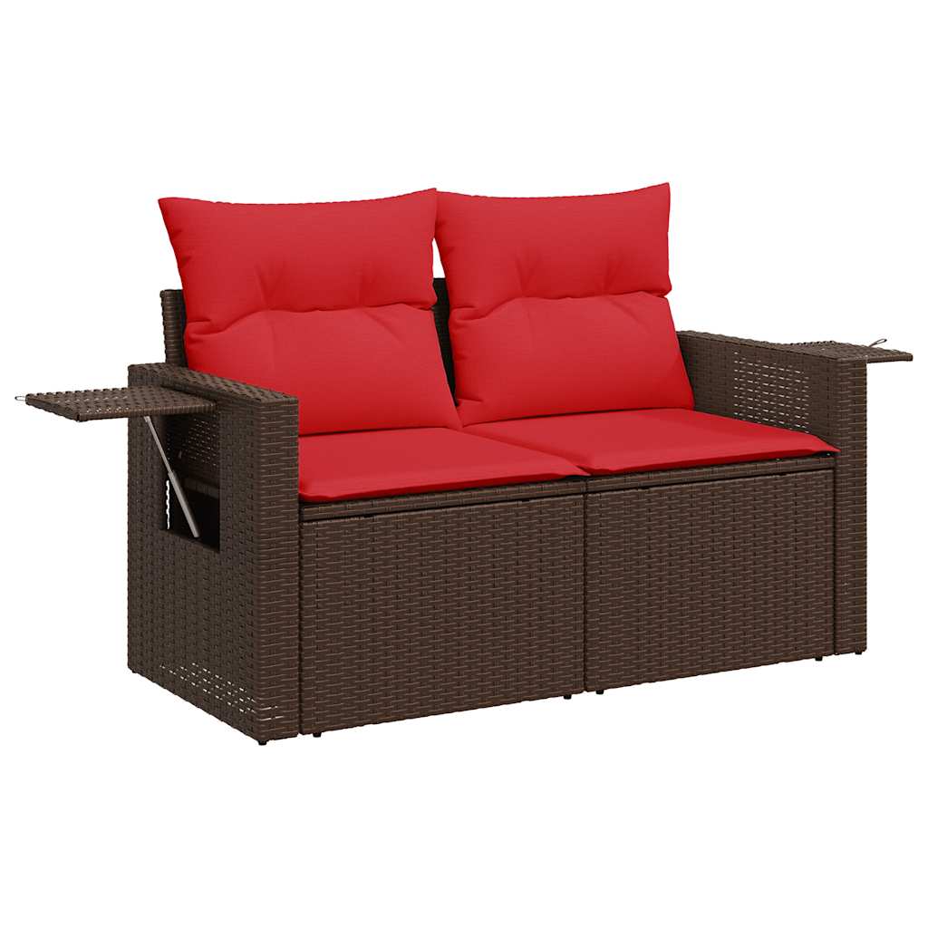 6 részes barna polyrattan kerti ülőgarnitúra párnákkal