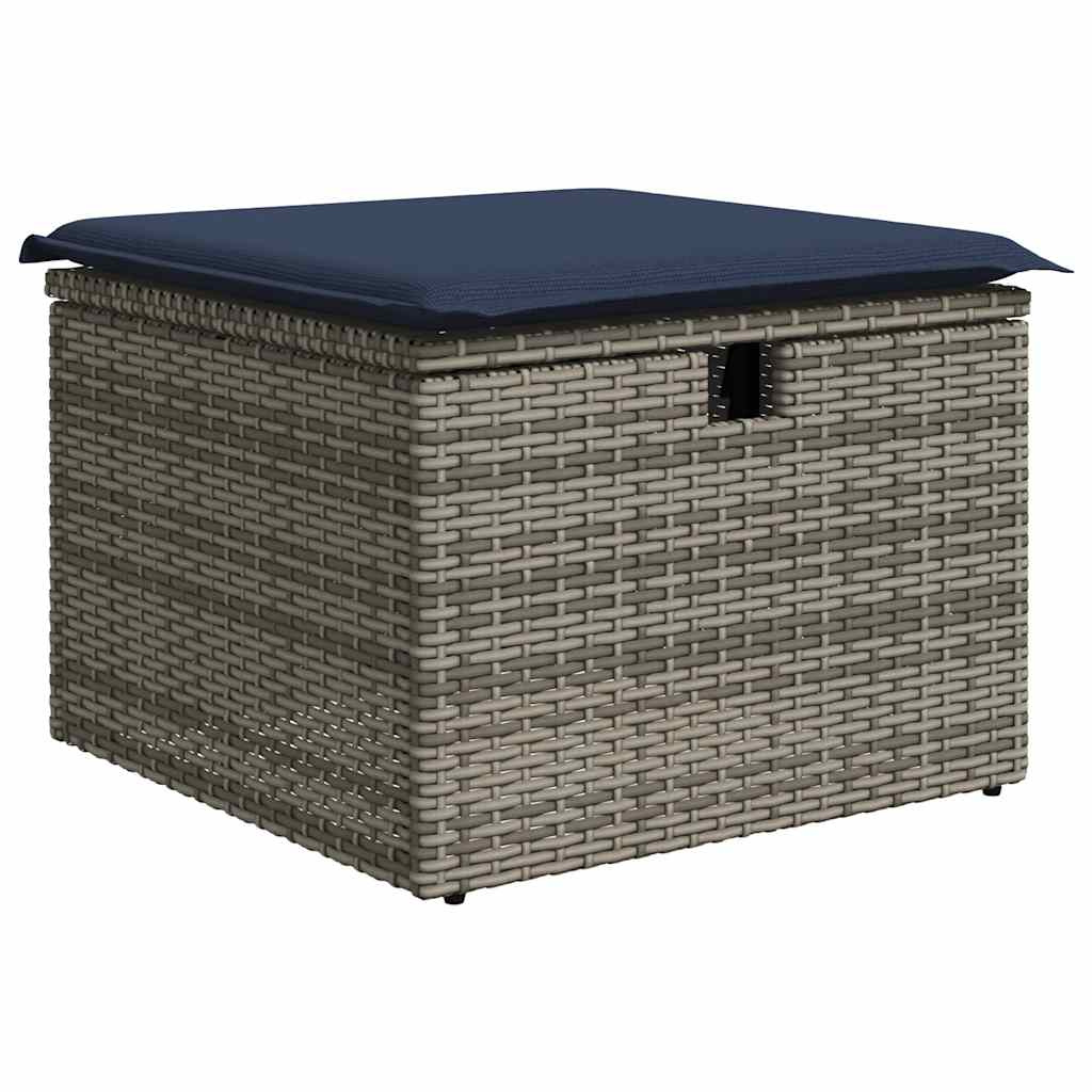 7 részes barna polyrattan akácfa kerti ülőgarnitúra párnákkal