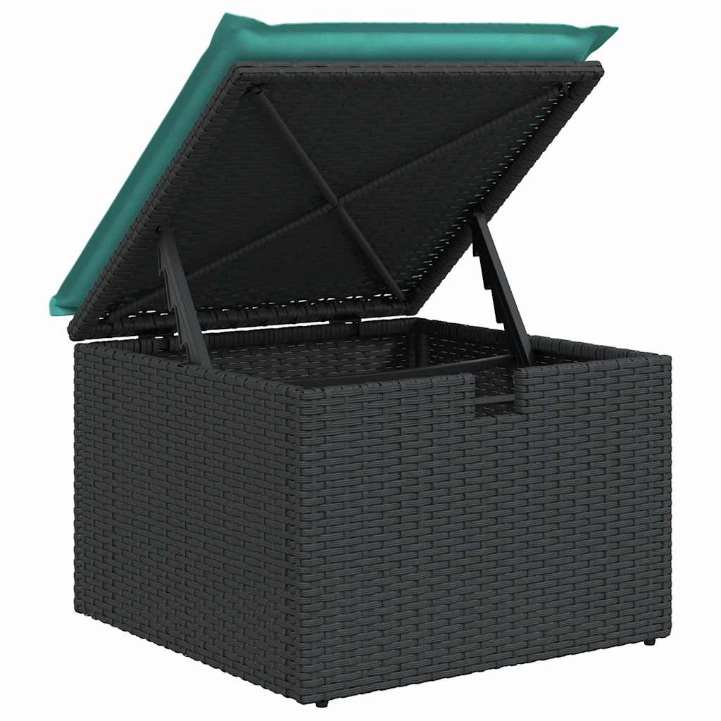 7 részes barna polyrattan akácfa kerti ülőgarnitúra párnákkal