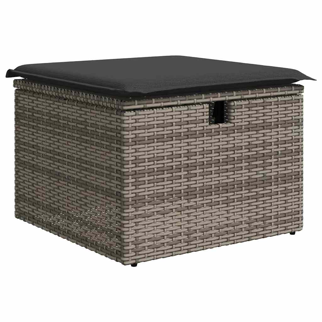 5 részes szürke polyrattan kerti ülőgarnitúra párnákkal