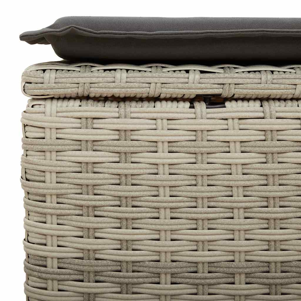 2 részes világosszürke polyrattan akácfa ülőgarnitúra párnákkal