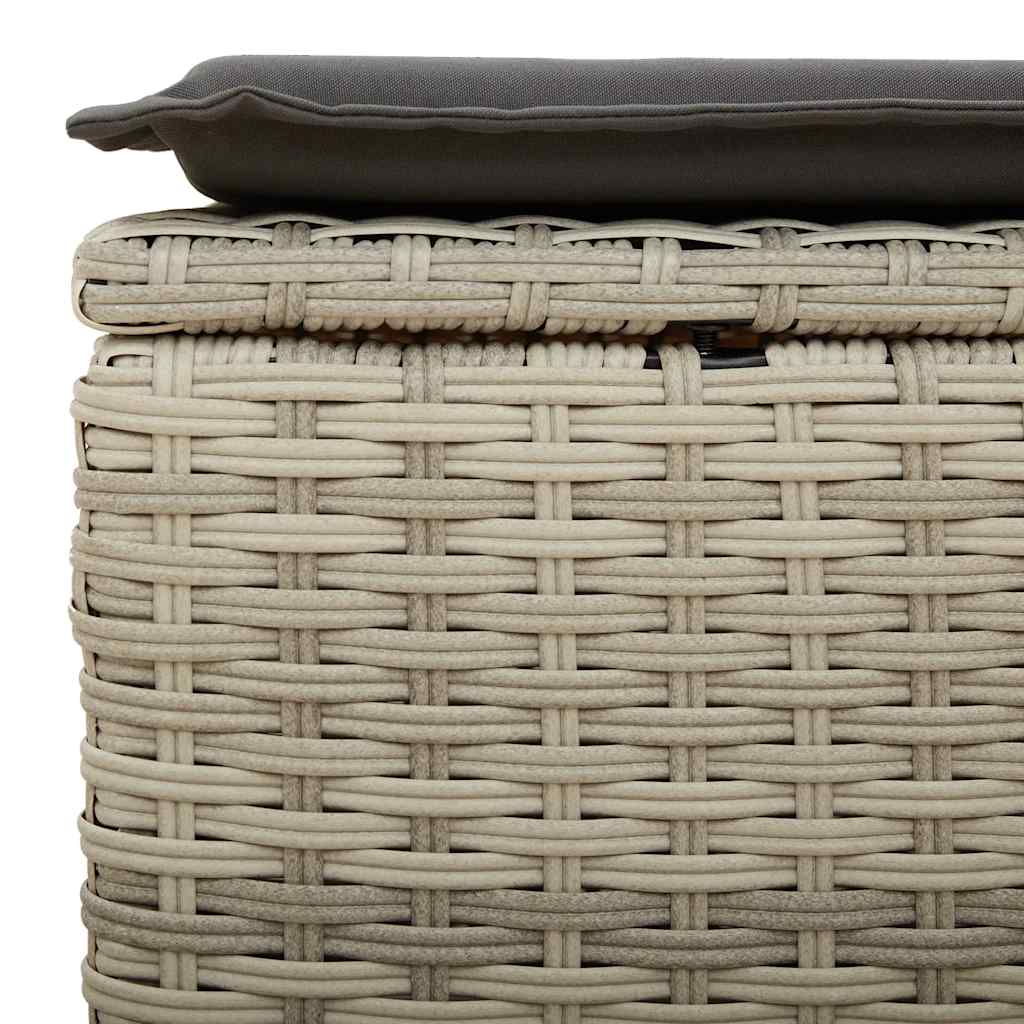 2 részes világosszürke polyrattan akácfa ülőgarnitúra párnákkal