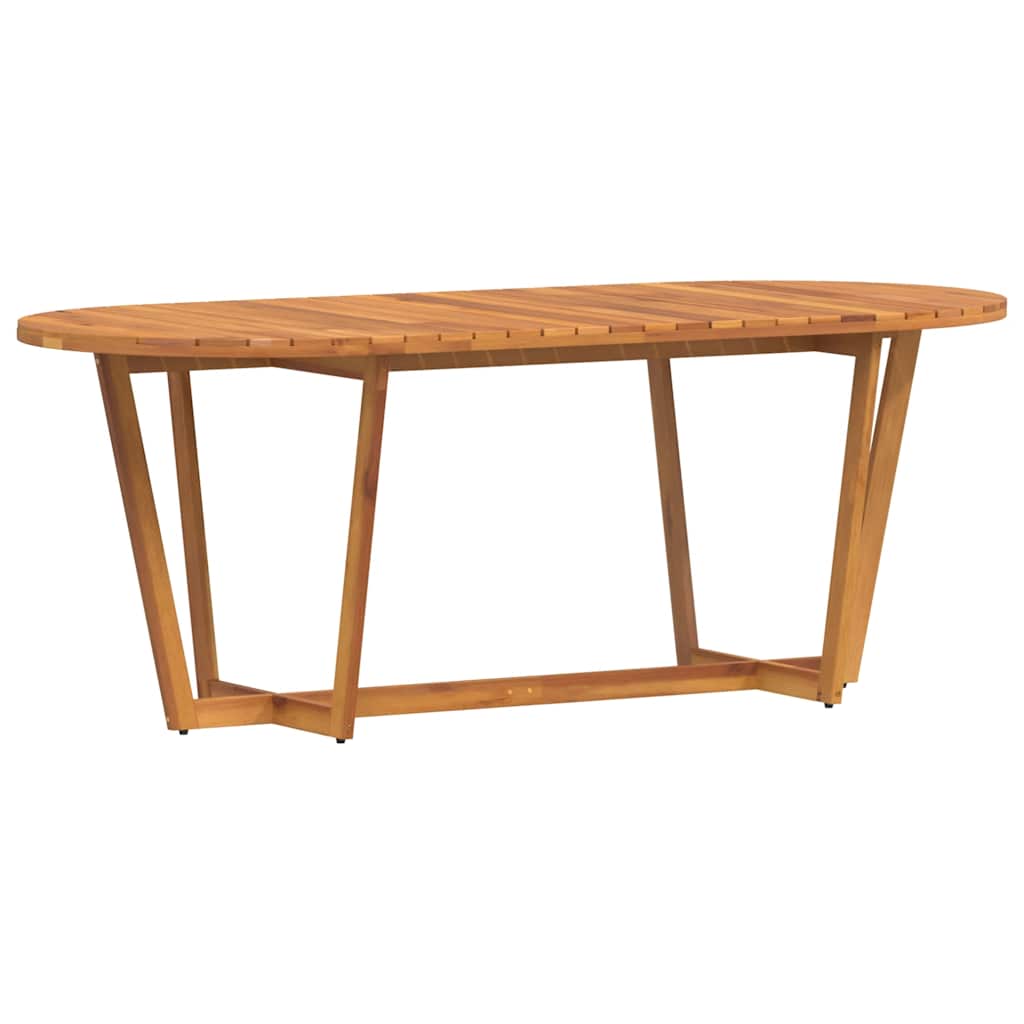 ovális kerti étkezőasztal 200 x 90 x 75 cm tömör akácfa