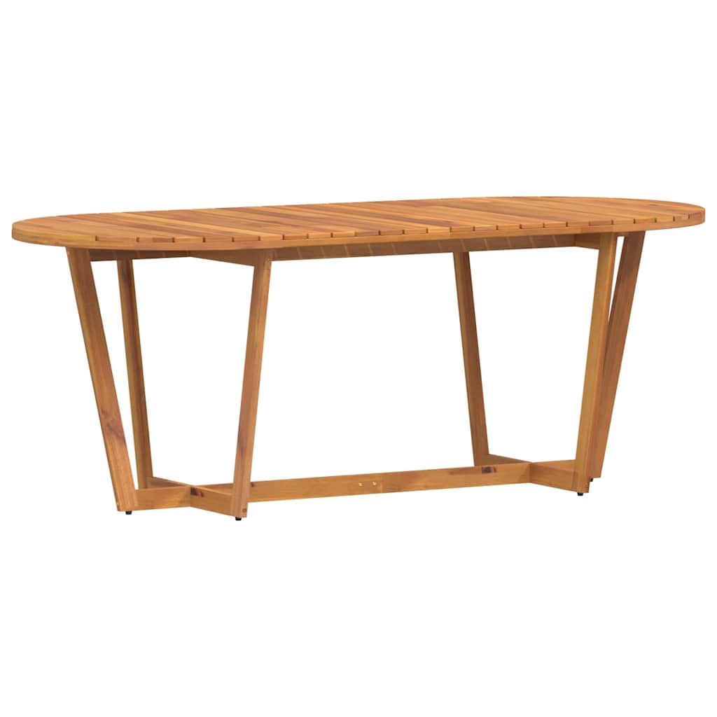 ovális kerti étkezőasztal 200 x 90 x 75 cm tömör akácfa