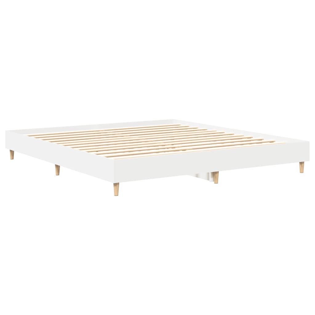 fehér szerelt fa ágykeret matrac nélkül 200 x 200 cm