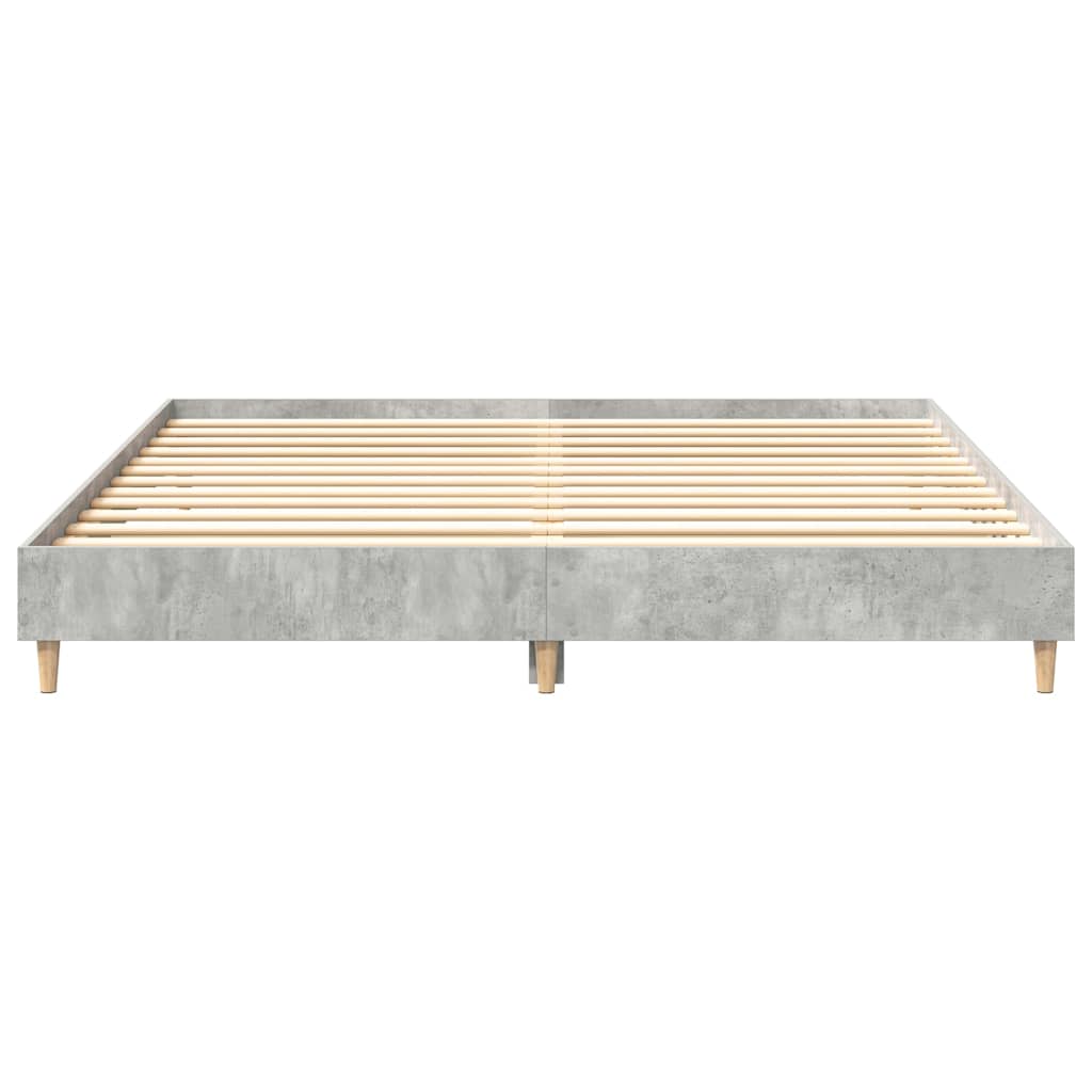 betonszürke szerelt fa ágykeret matrac nélkül 200 x 200 cm