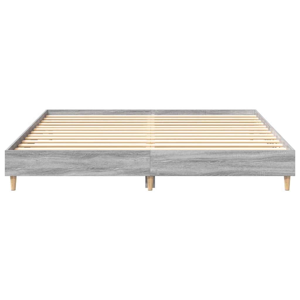 sonoma tölgyszínű szerelt fa ágykeret matrac nélkül 200x200 cm
