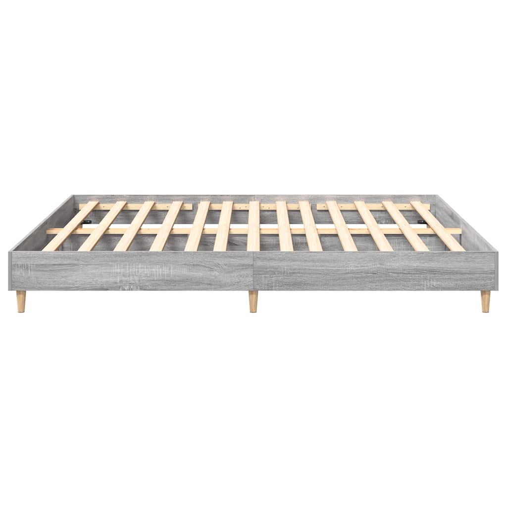 sonoma tölgyszínű szerelt fa ágykeret matrac nélkül 200x200 cm