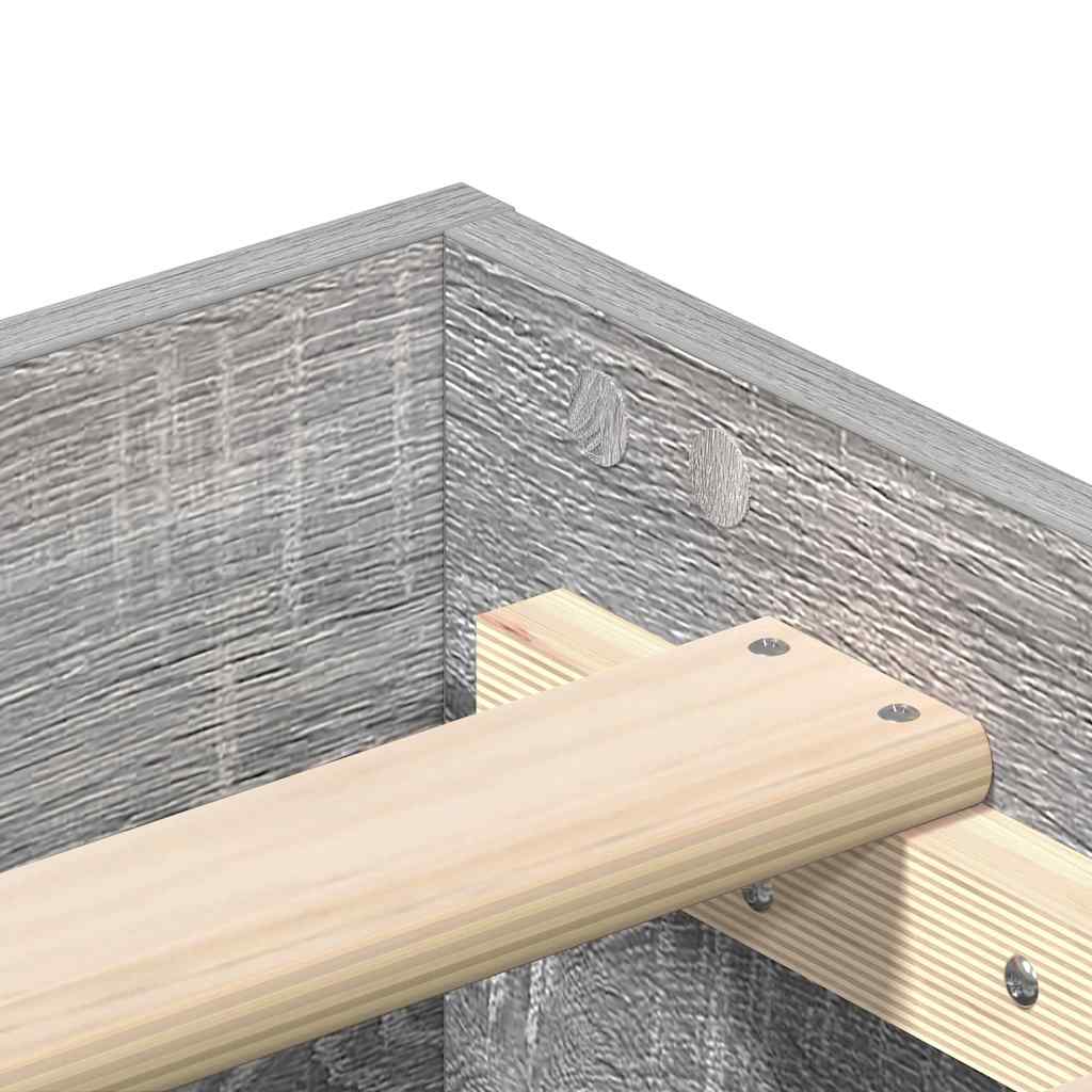 sonoma tölgyszínű szerelt fa ágykeret matrac nélkül 200x200 cm