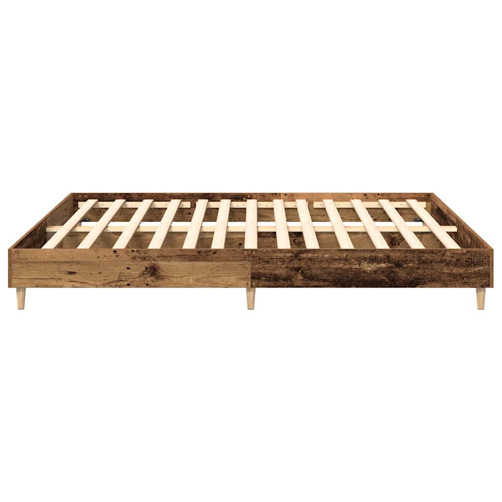 antik fa szerelt fa ágykeret matrac nélkül 200x200 cm