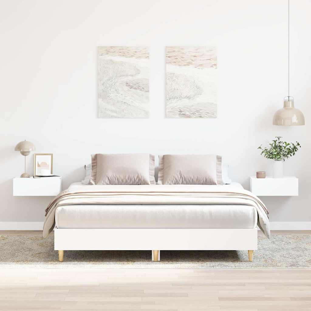 fehér szerelt fa ágykeret matrac nélkül 150 x 200 cm