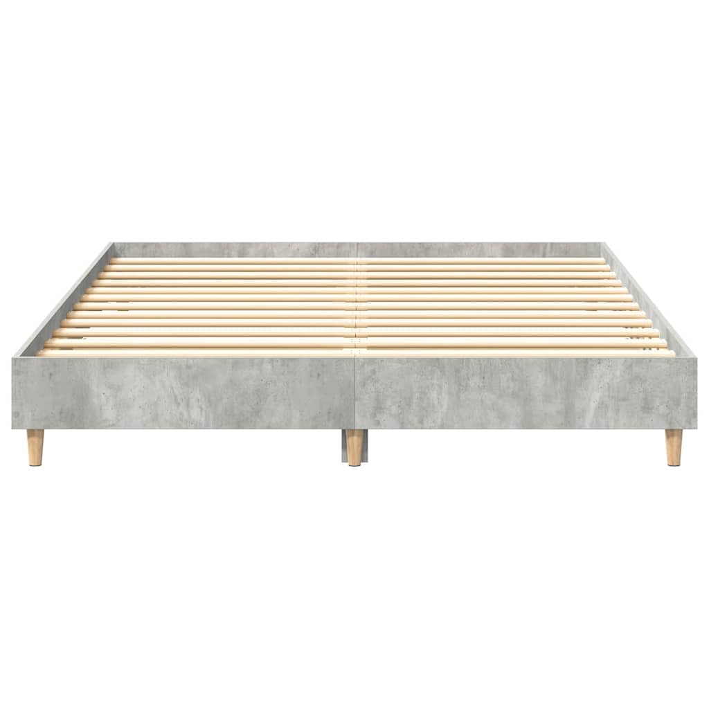betonszürke szerelt fa ágykeret matrac nélkül 150 x 200 cm