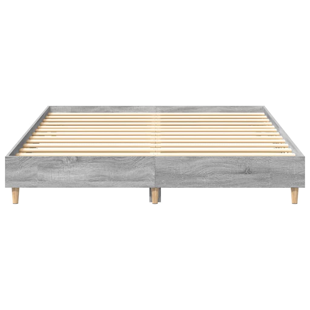 sonoma tölgyszínű szerelt fa ágykeret matrac nélkül 150x200 cm