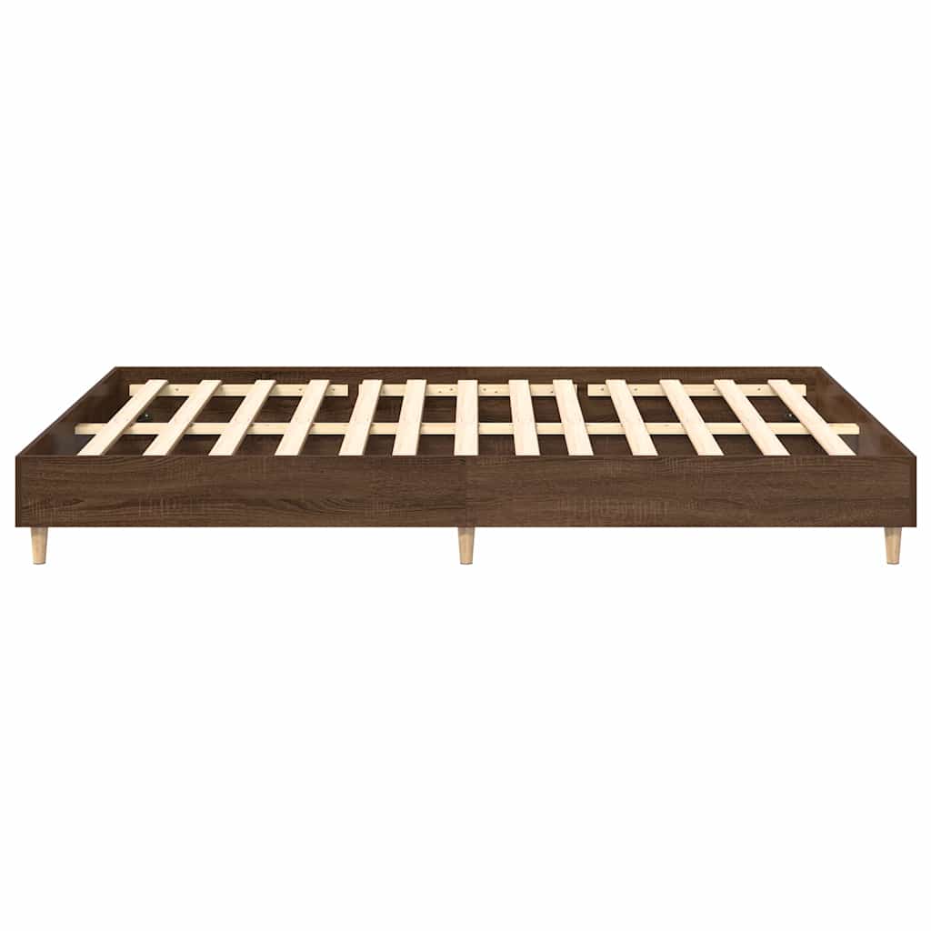 barna tölgy színű szerelt fa ágykeret matrac nélkül 150x200 cm