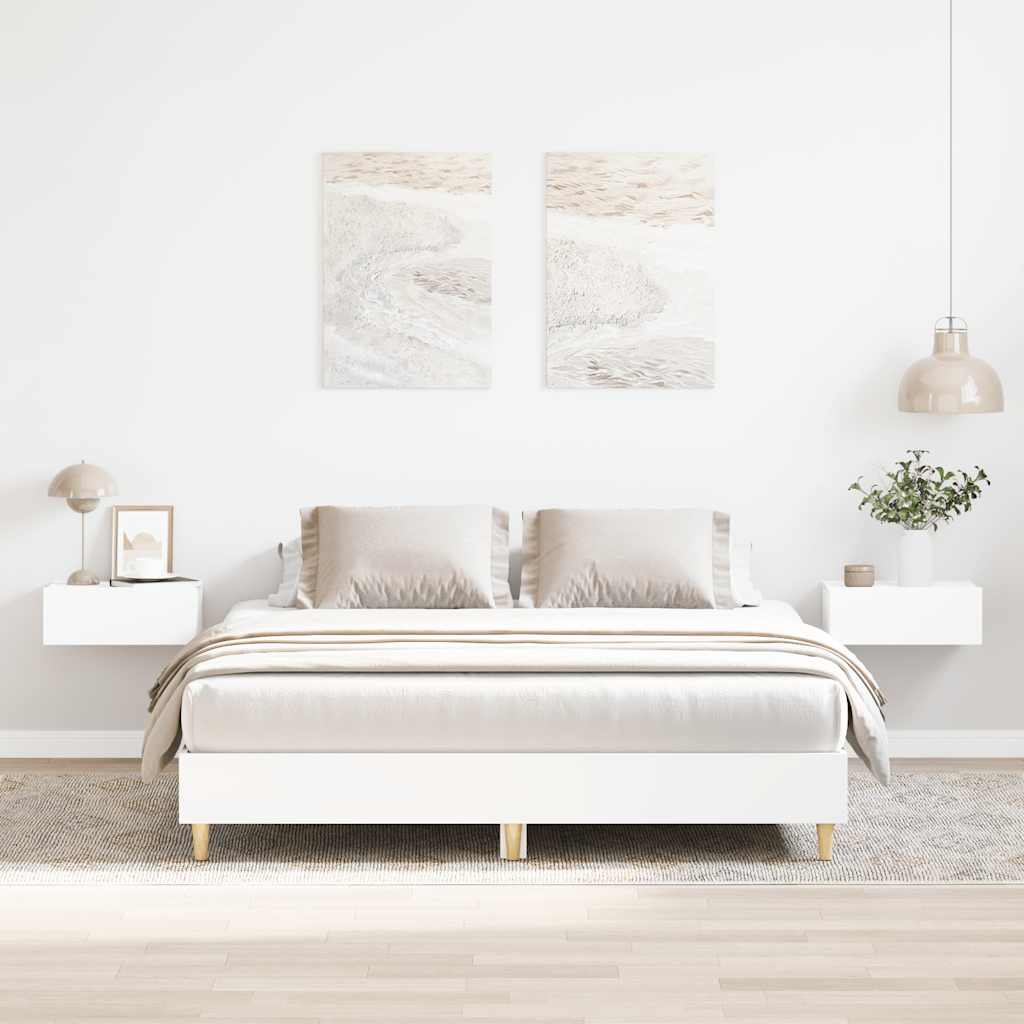 fehér szerelt fa ágykeret matrac nélkül 140 x 200 cm