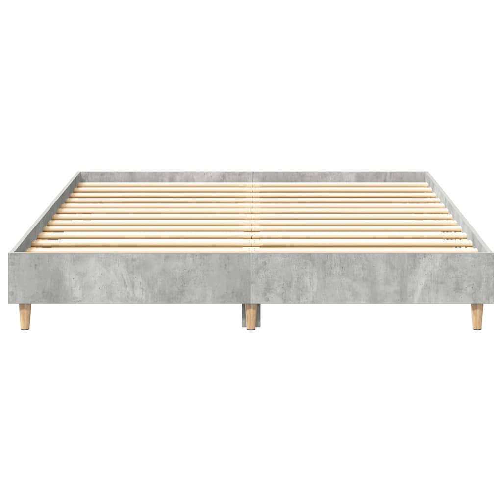 betonszürke szerelt fa ágykeret matrac nélkül 140 x 200 cm