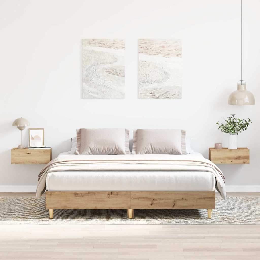 kézműves tölgy szerelt fa ágykeret matrac nélkül 140x200 cm