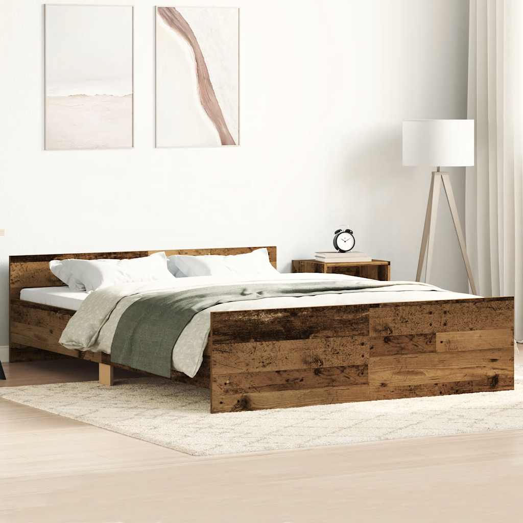 antik fa szerelt fa ágykeret matrac nélkül 150x200 cm