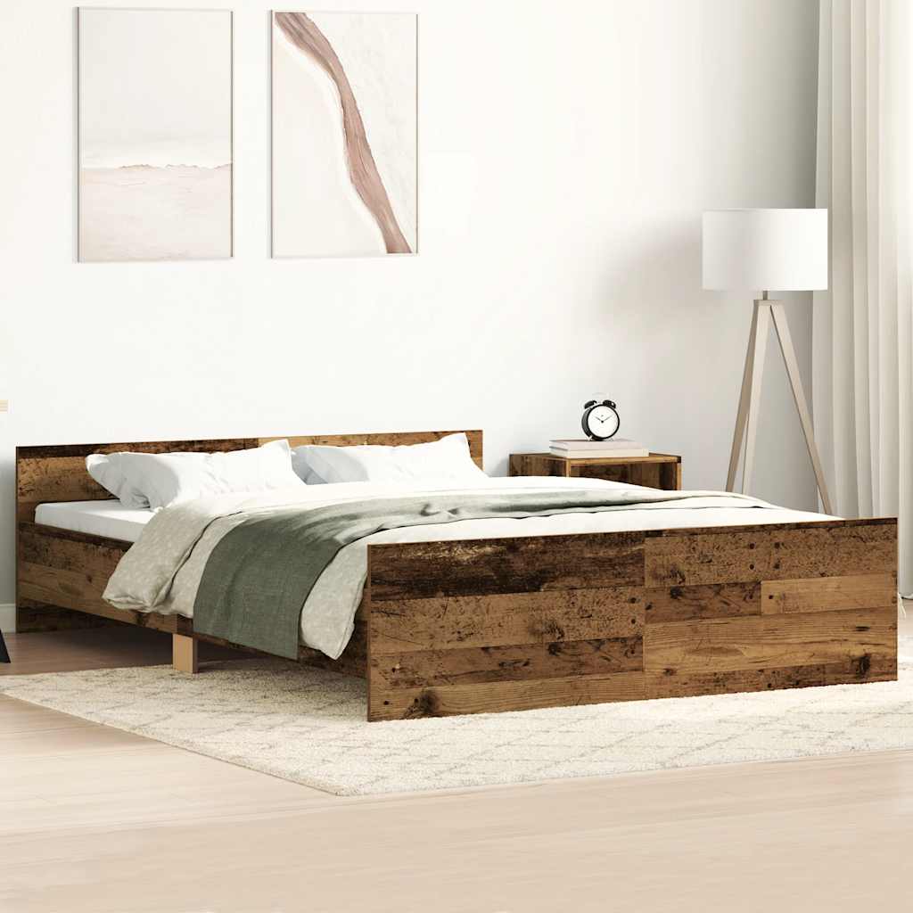 antik fa szerelt fa ágykeret matrac nélkül 120x190 cm