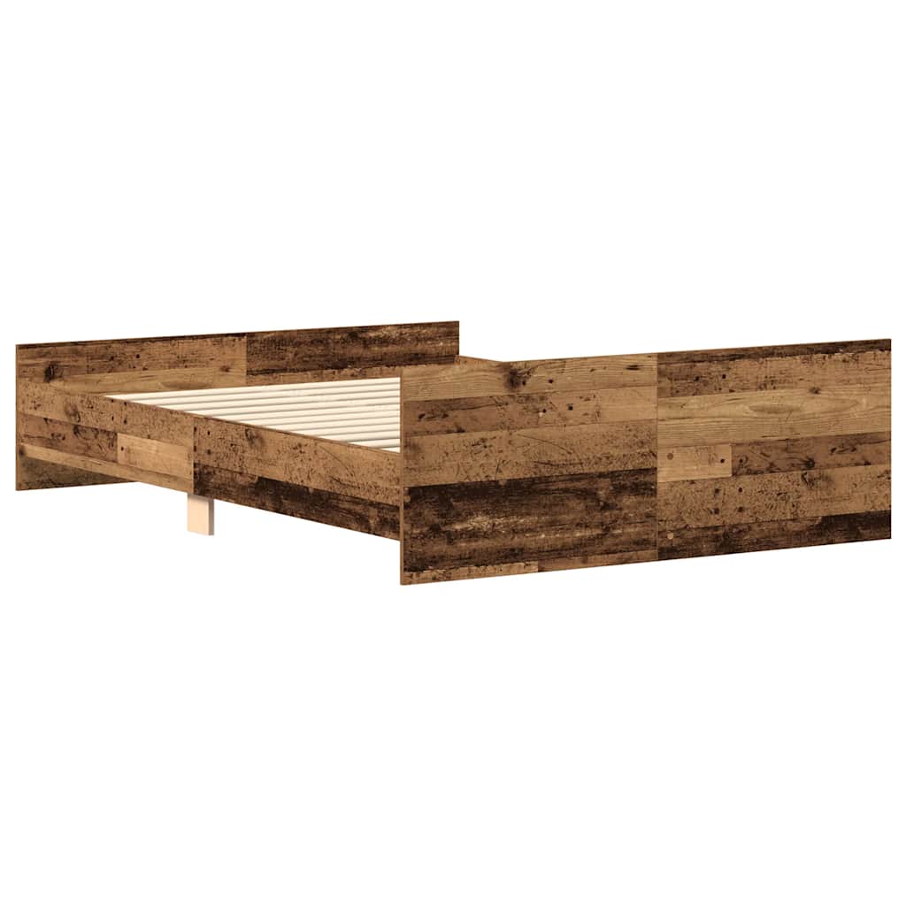antik fa szerelt fa ágykeret matrac nélkül 140x190 cm