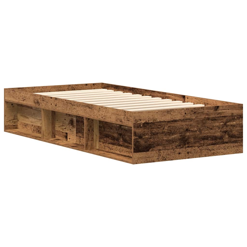 antik fa szerelt fa ágykeret matrac nélkül 90x200 cm