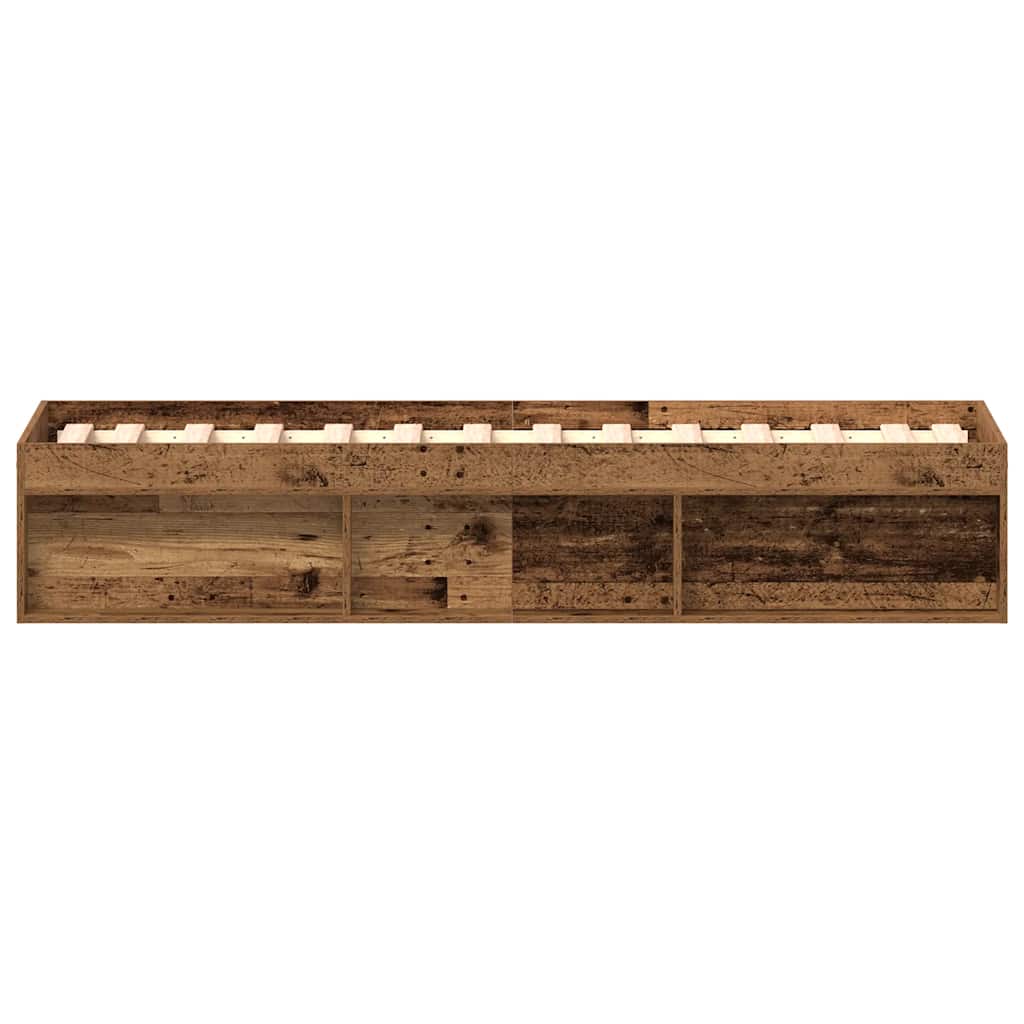 antik fa szerelt fa ágykeret matrac nélkül 90x200 cm