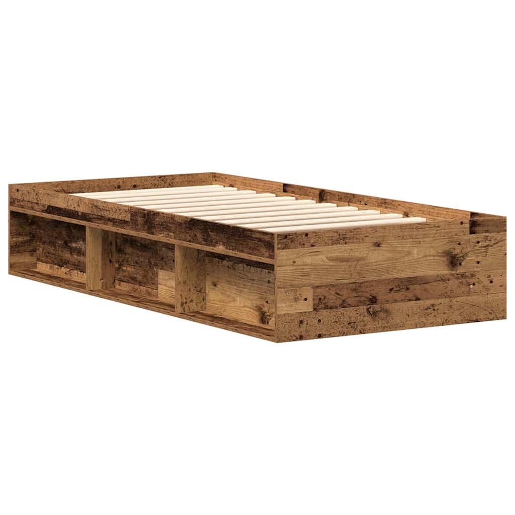 antik fa szerelt fa ágykeret matrac nélkül 90x200 cm