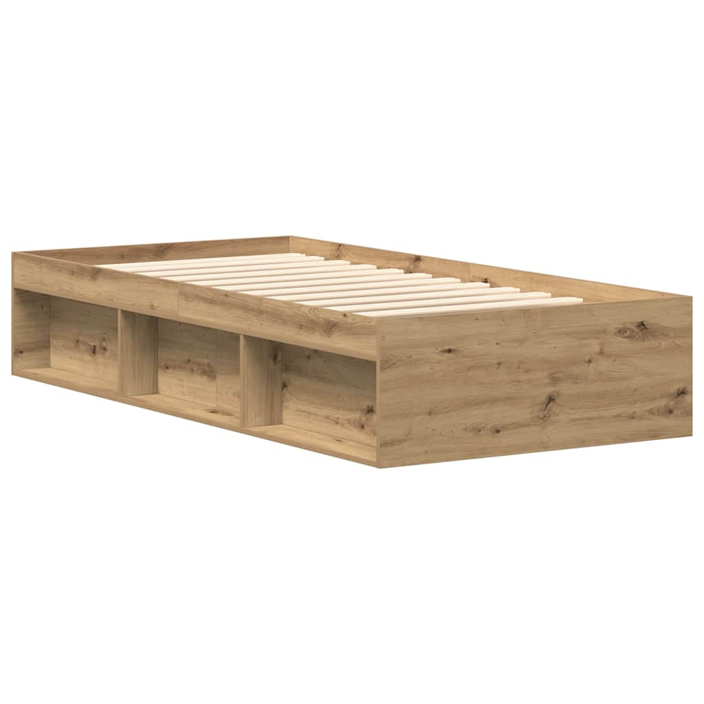 kézműves tölgy szerelt fa ágykeret matrac nélkül 90x200 cm