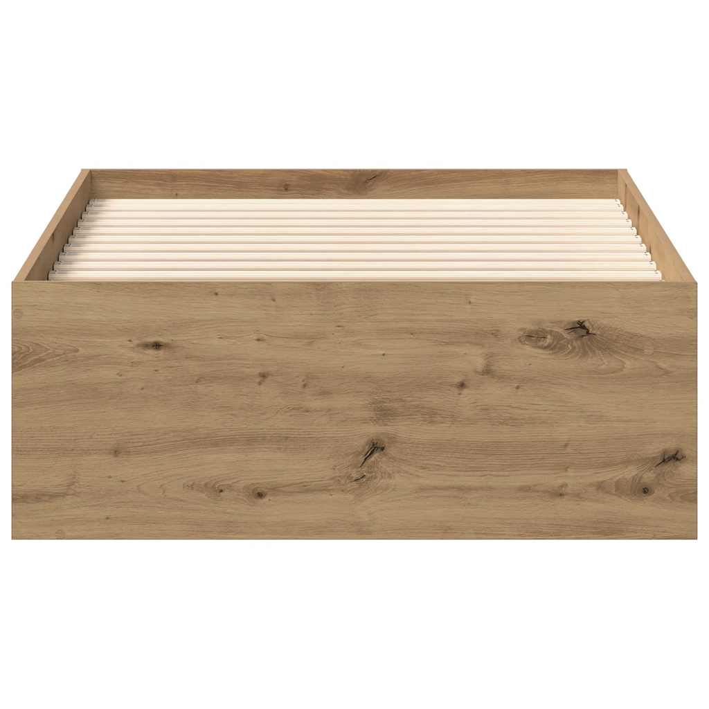 kézműves tölgy szerelt fa ágykeret matrac nélkül 90x200 cm