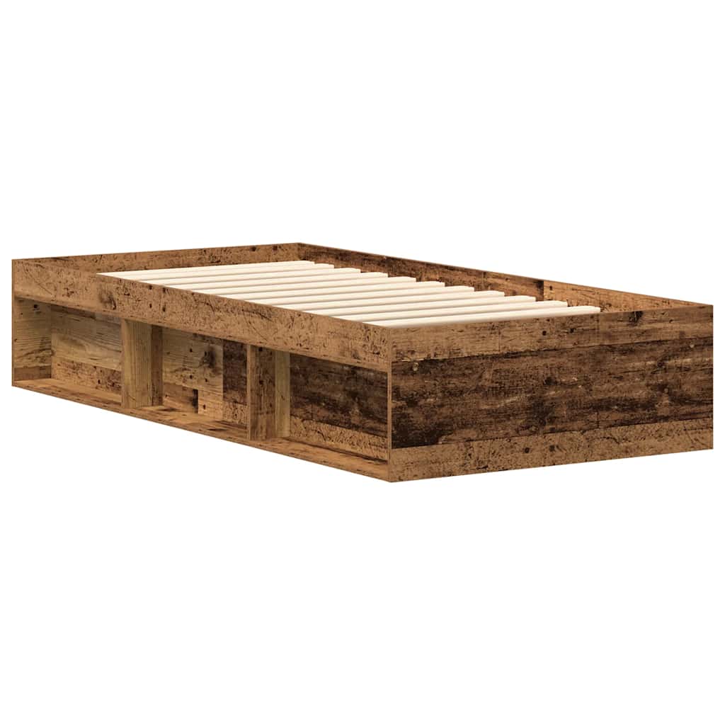 antik fa szerelt fa ágykeret matrac nélkül 100x200 cm