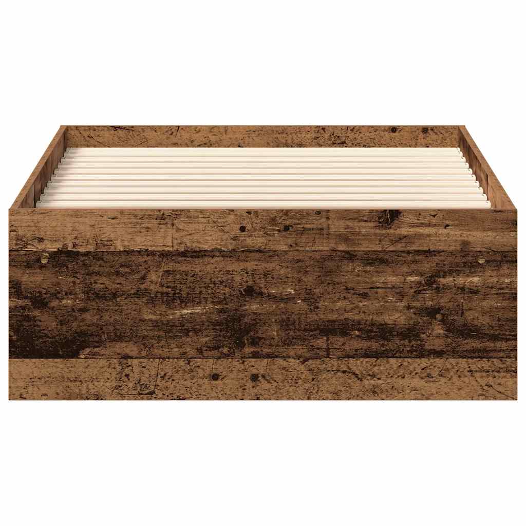 antik fa szerelt fa ágykeret matrac nélkül 100x200 cm