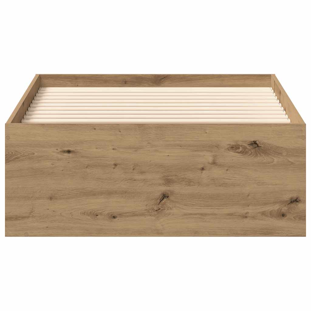 kézműves tölgy szerelt fa ágykeret matrac nélkül 100x200 cm