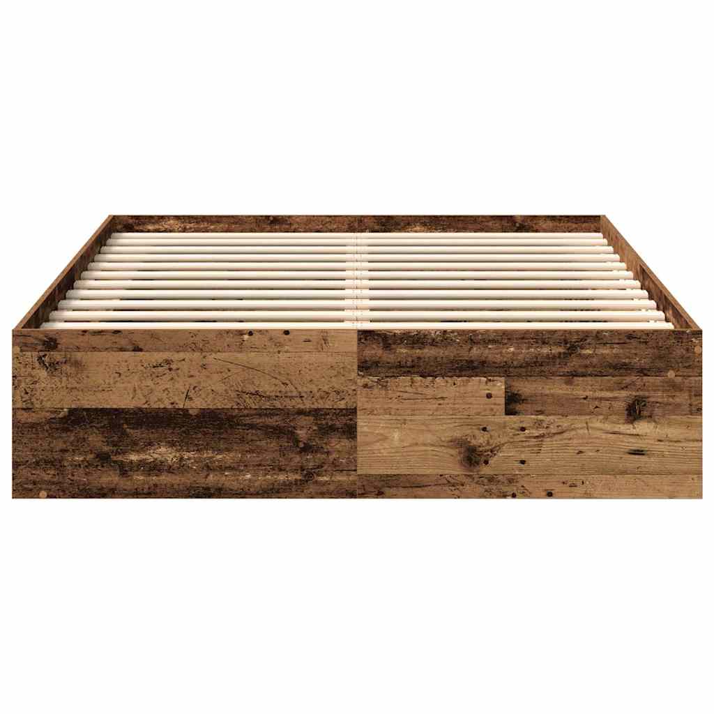 antik fa szerelt fa ágykeret matrac nélkül 120x200 cm