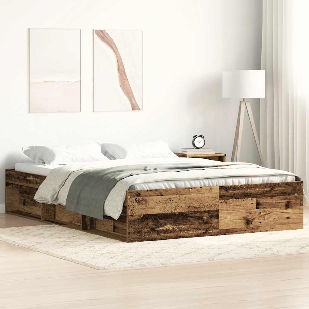 antik fa szerelt fa ágykeret matrac nélkül 120x200 cm