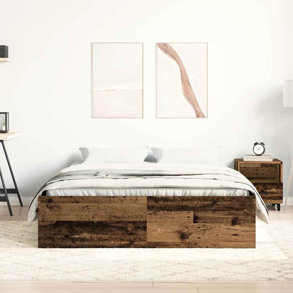 antik fa szerelt fa ágykeret matrac nélkül 160x200 cm