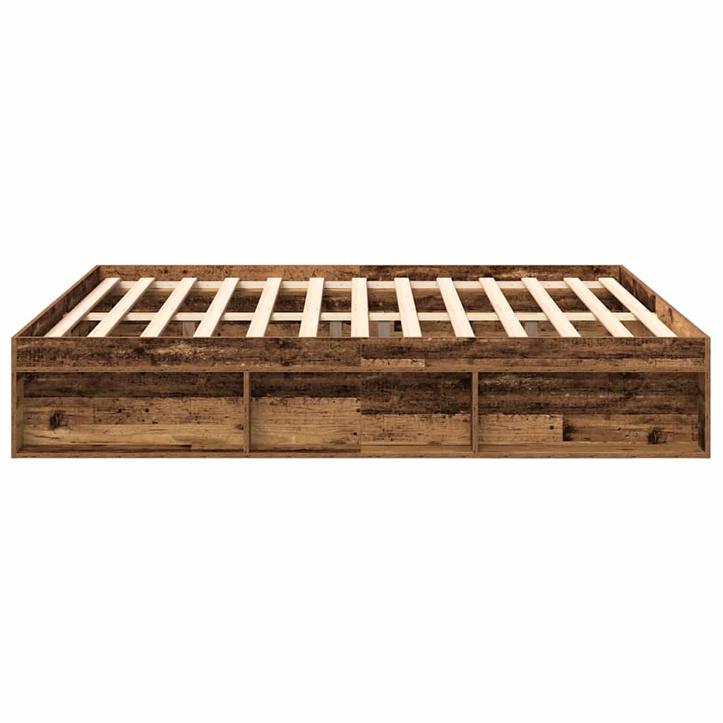 antik fa szerelt fa ágykeret matrac nélkül 200x200 cm
