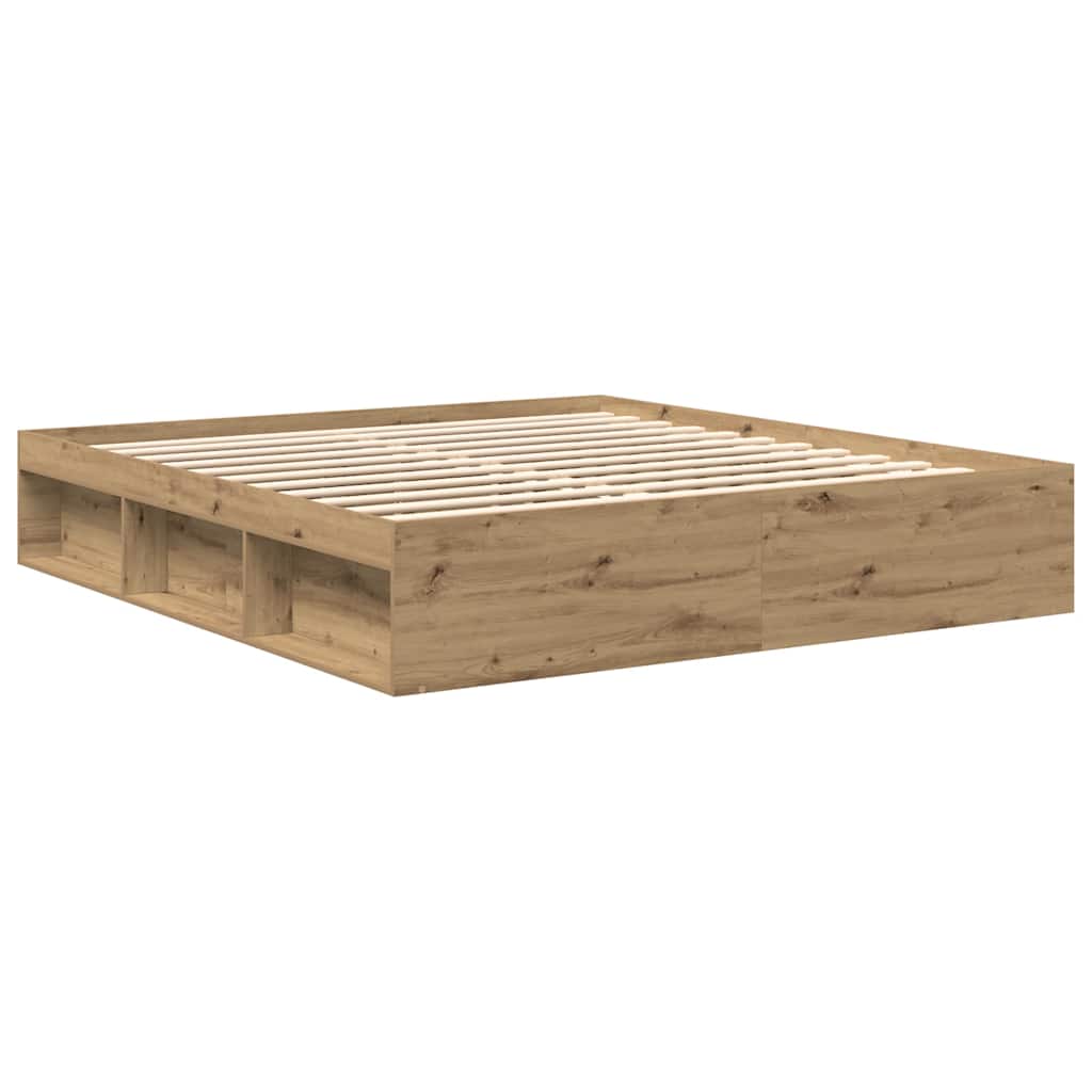 kézműves tölgy szerelt fa ágykeret matrac nélkül 200x200 cm