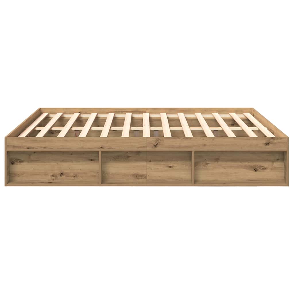 kézműves tölgy szerelt fa ágykeret matrac nélkül 200x200 cm