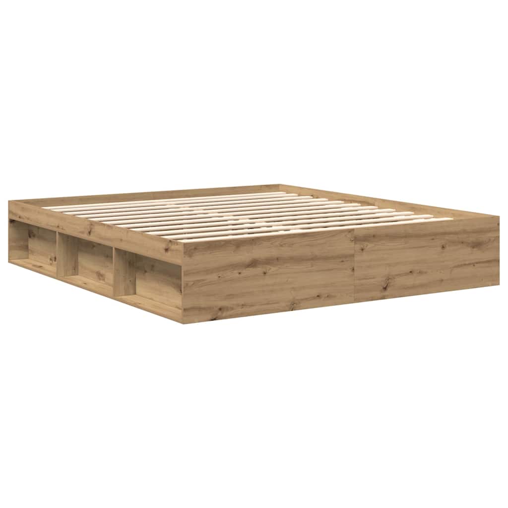 kézműves tölgy szerelt fa ágykeret matrac nélkül 200x200 cm