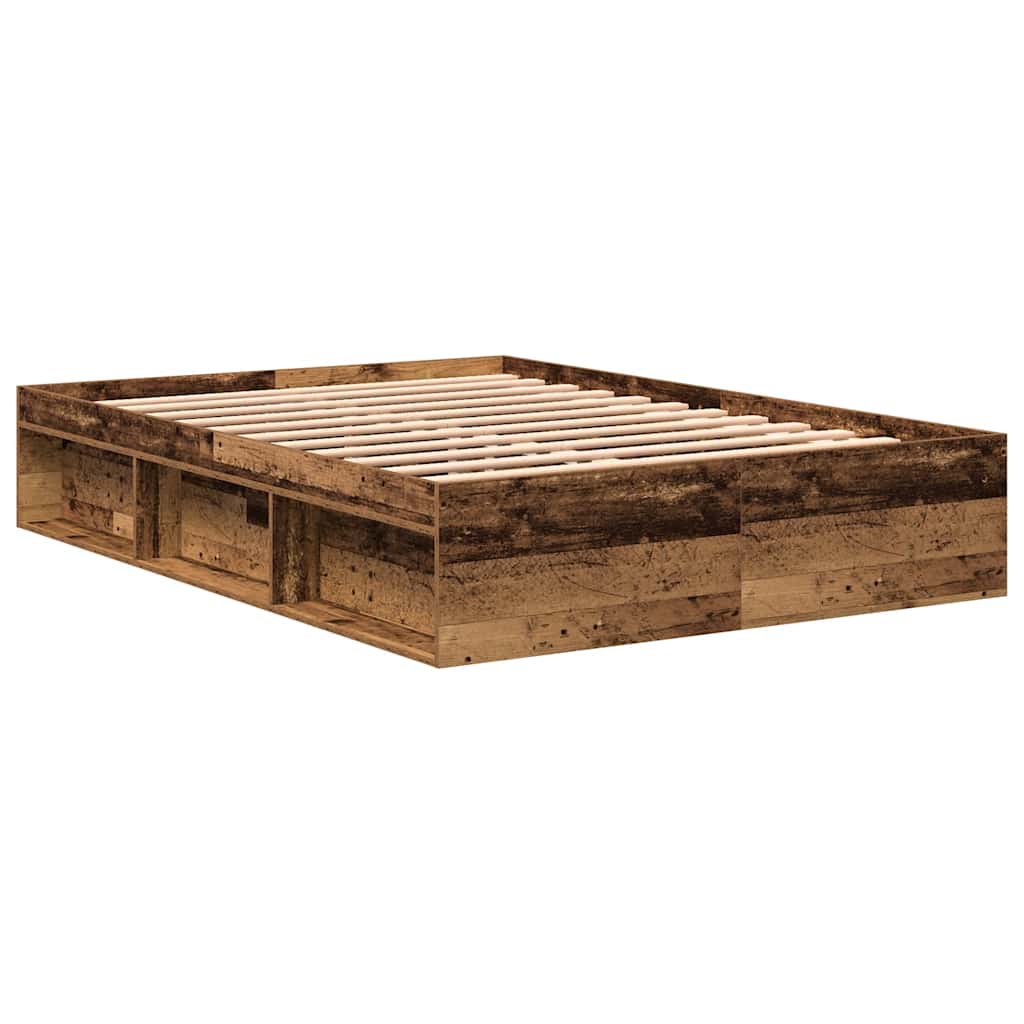 antik fa szerelt fa ágykeret matrac nélkül 120x190 cm