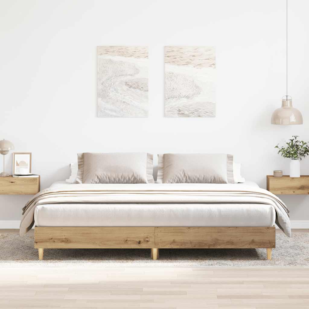 kézműves tölgy szerelt fa ágykeret matrac nélkül 180x200 cm