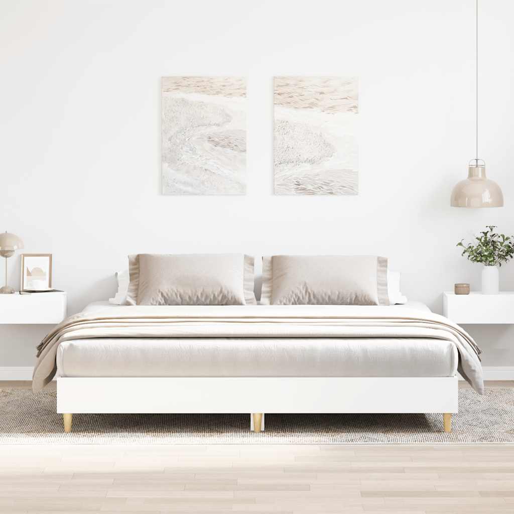fehér színű szerelt fa ágykeret matrac nélkül 160x200 cm
