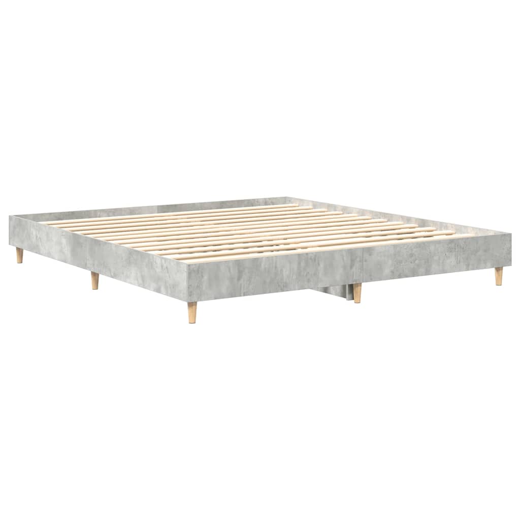 betonszürke szerelt fa ágykeret matrac nélkül 160x200 cm