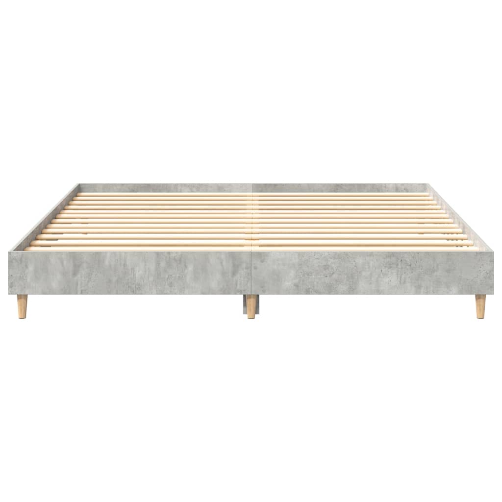 betonszürke szerelt fa ágykeret matrac nélkül 160x200 cm