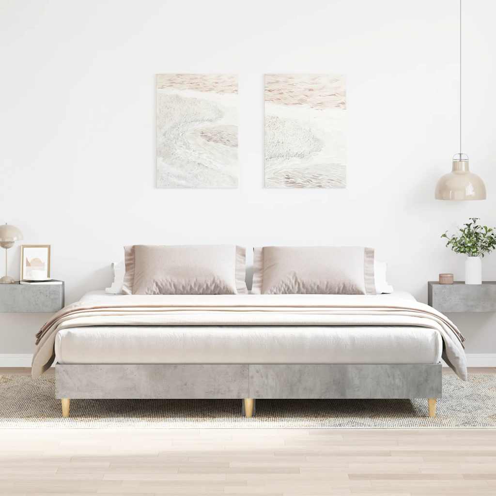 betonszürke szerelt fa ágykeret matrac nélkül 160x200 cm