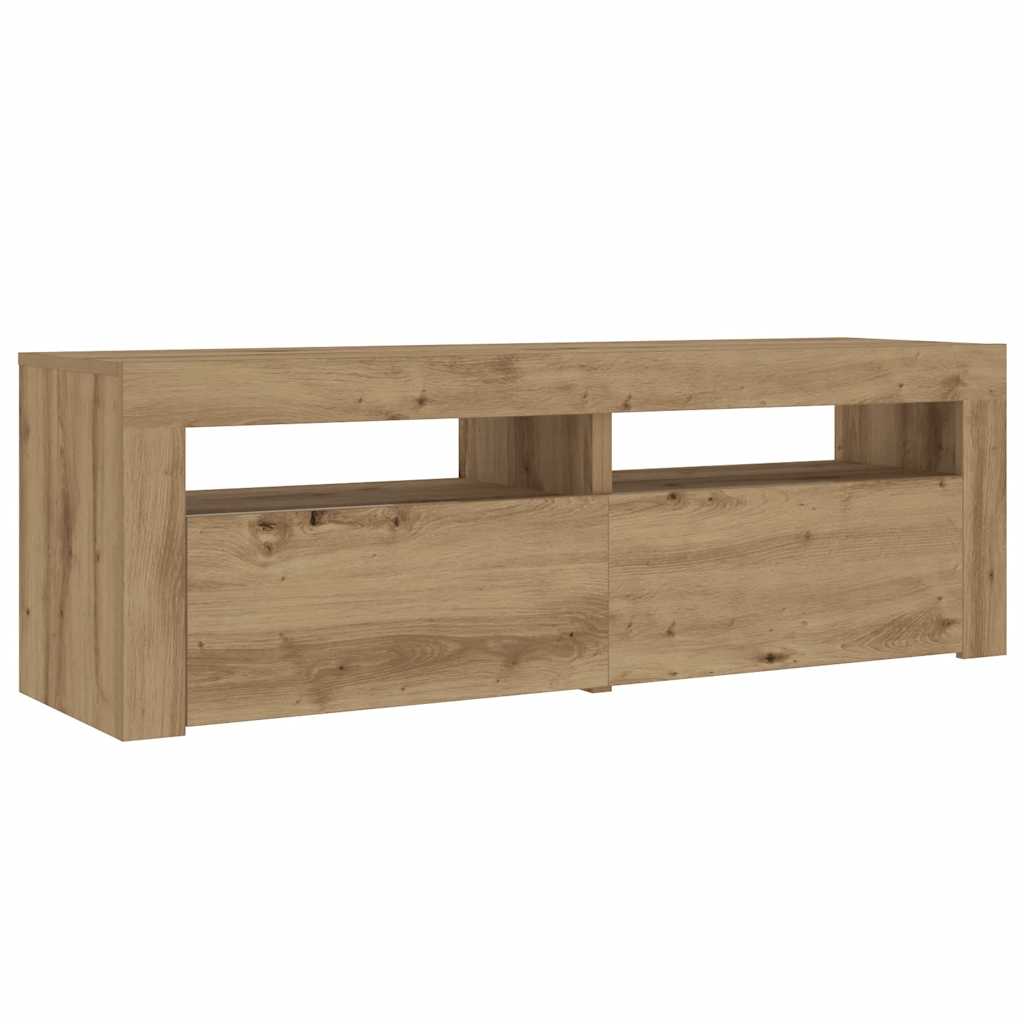 2 db kézműves tölgy színű éjjeliszekrény LED-del 60 x 35 x 40cm