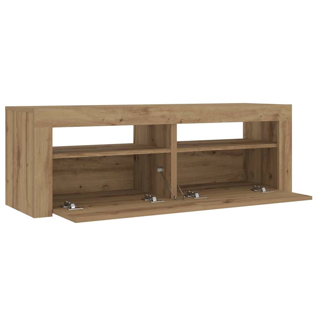 2 db kézműves tölgy színű éjjeliszekrény LED-del 60 x 35 x 40cm