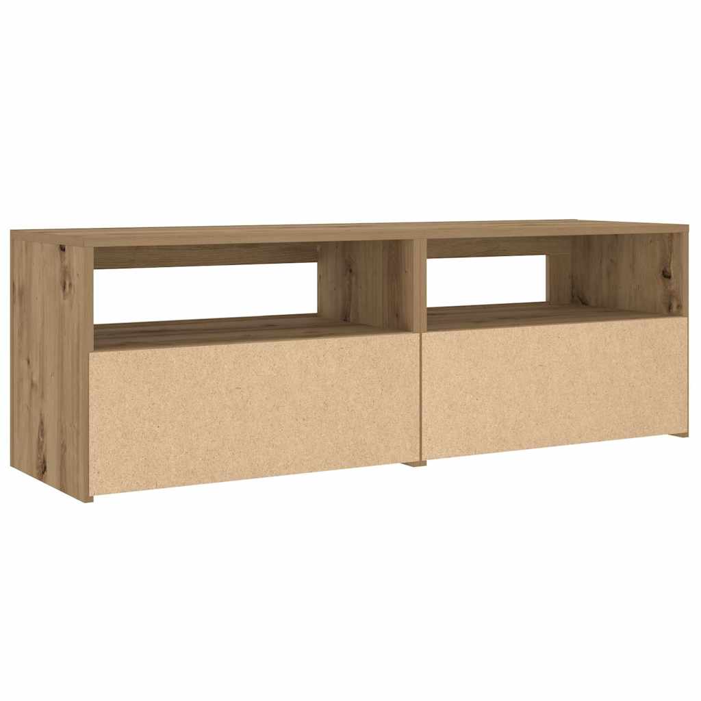 2 db kézműves tölgy színű éjjeliszekrény LED-del 60 x 35 x 40cm