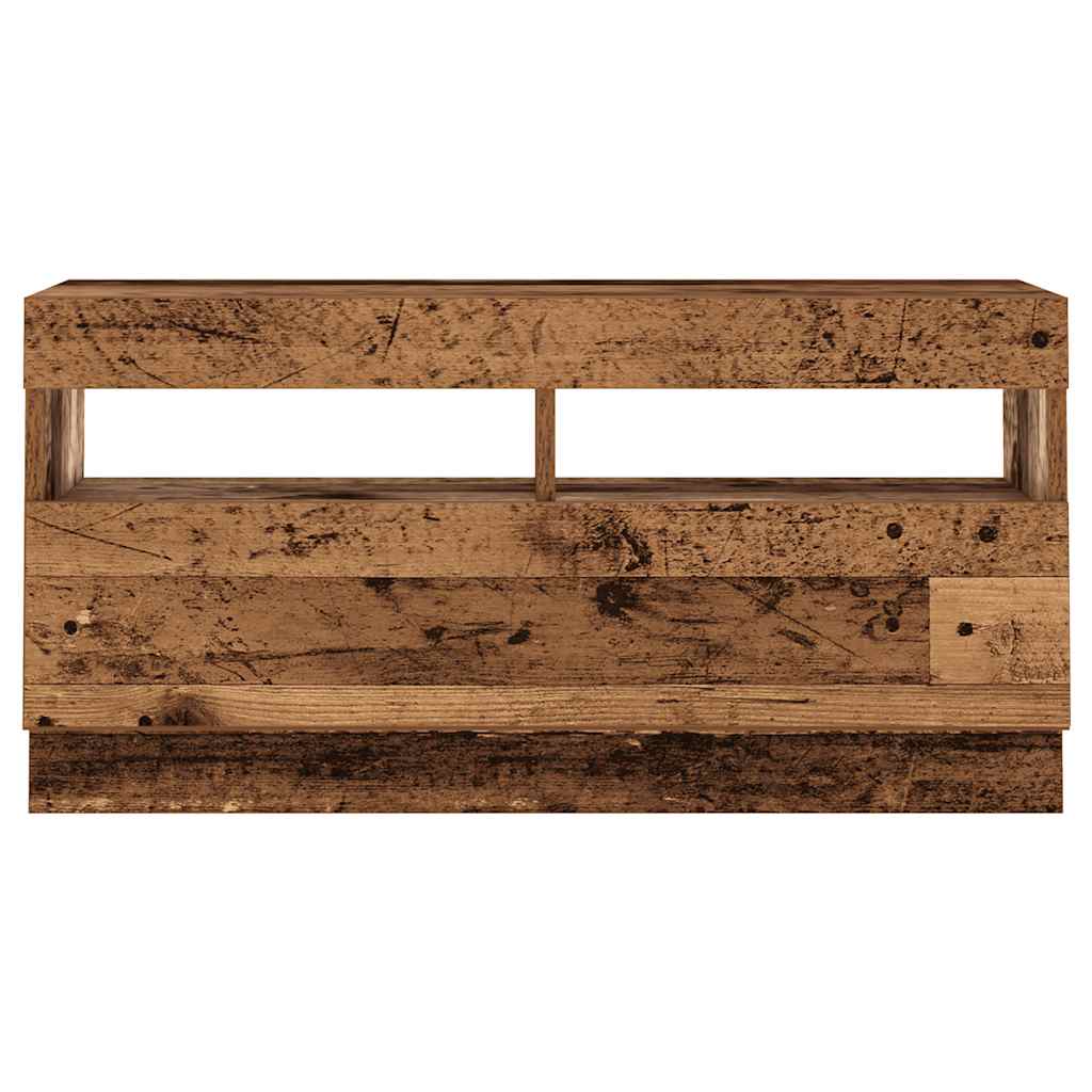 antik fa színű szerelt fa TV-szekrény LED-ekkel 260x35x40 cm